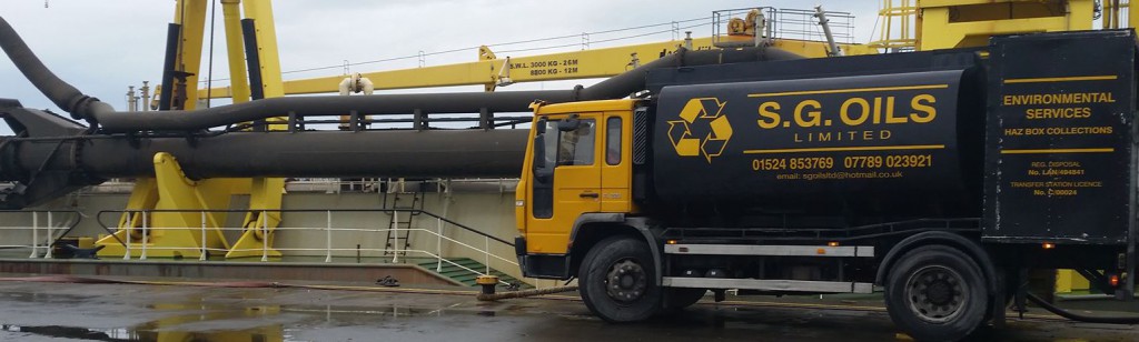 SG Oils waste oil collection tanker in Preston