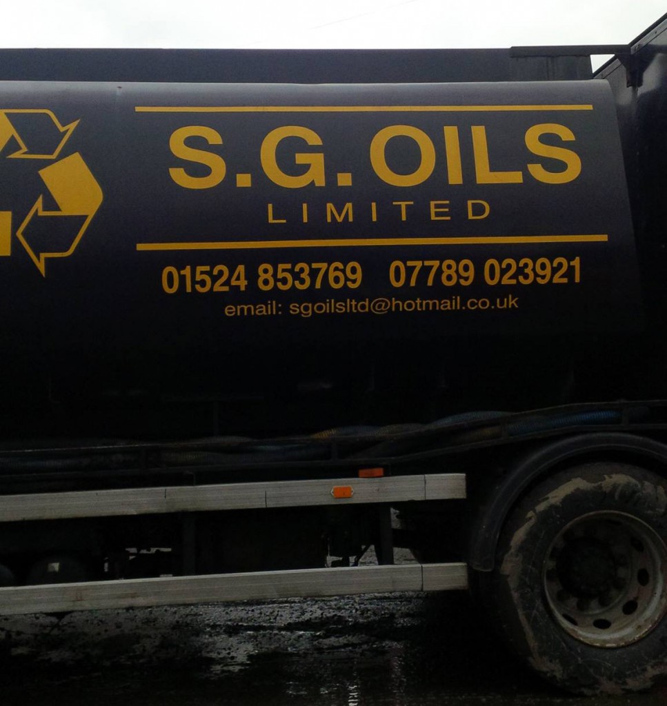 SG Oils garage waste removal tanker